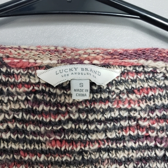 Lucky brand boho fringe, colorful cardigan S - Picture 7 of 10